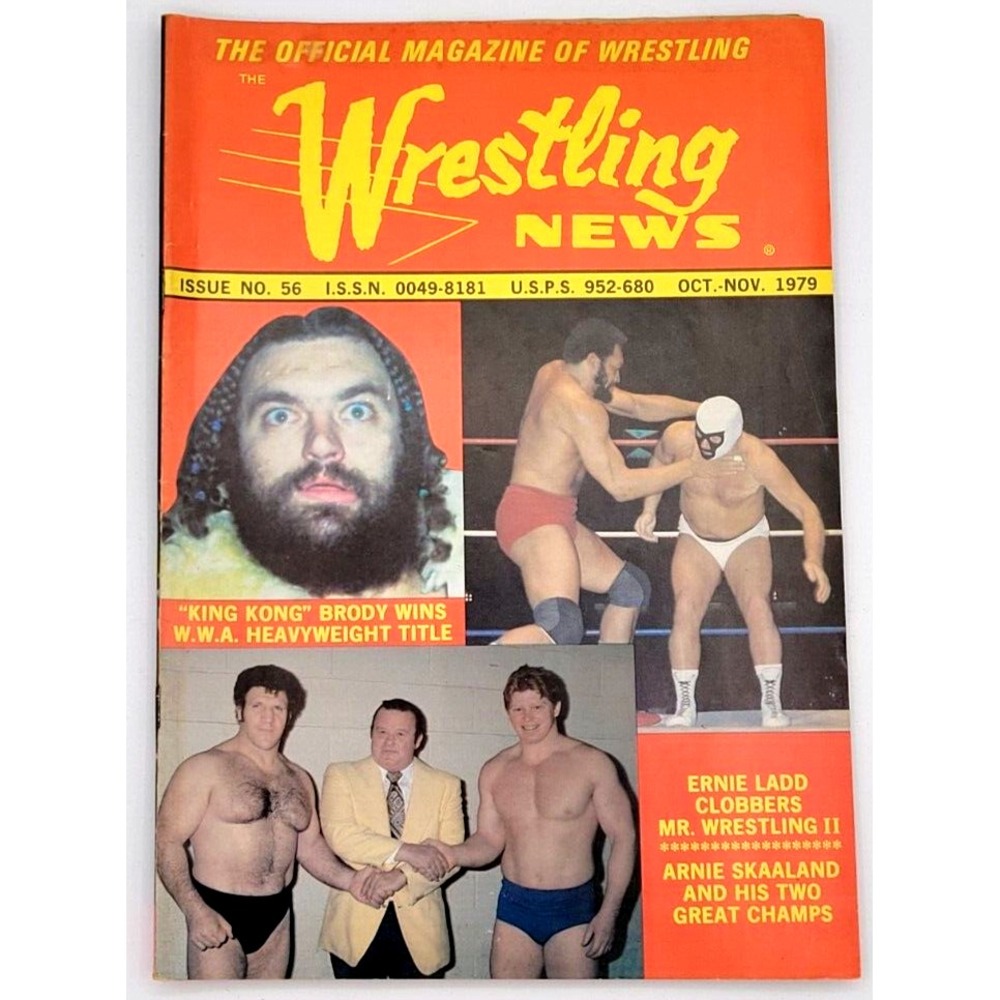 WRESTLING NEWS OCT-NOV 1979 BRUISER BRODY DUSTY RHODES ERNIE LADD PAUL ELLERING